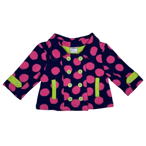 Hanna Andersson Polka Dot Lightweight Peacoat